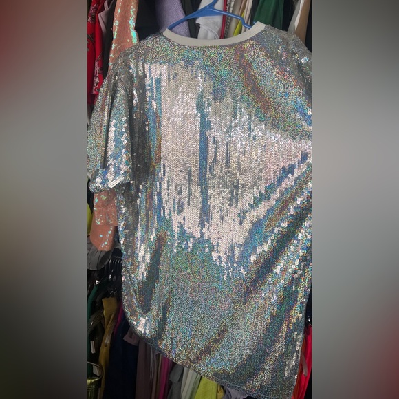 Fashion Nova Sequin Dress with Pink Heart Accents - Picture 6 of 7